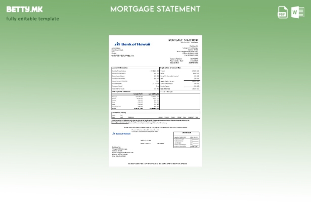 модерен стил Извод за хипотека на Самоа банка на Хаваи во шаблон за формати Word